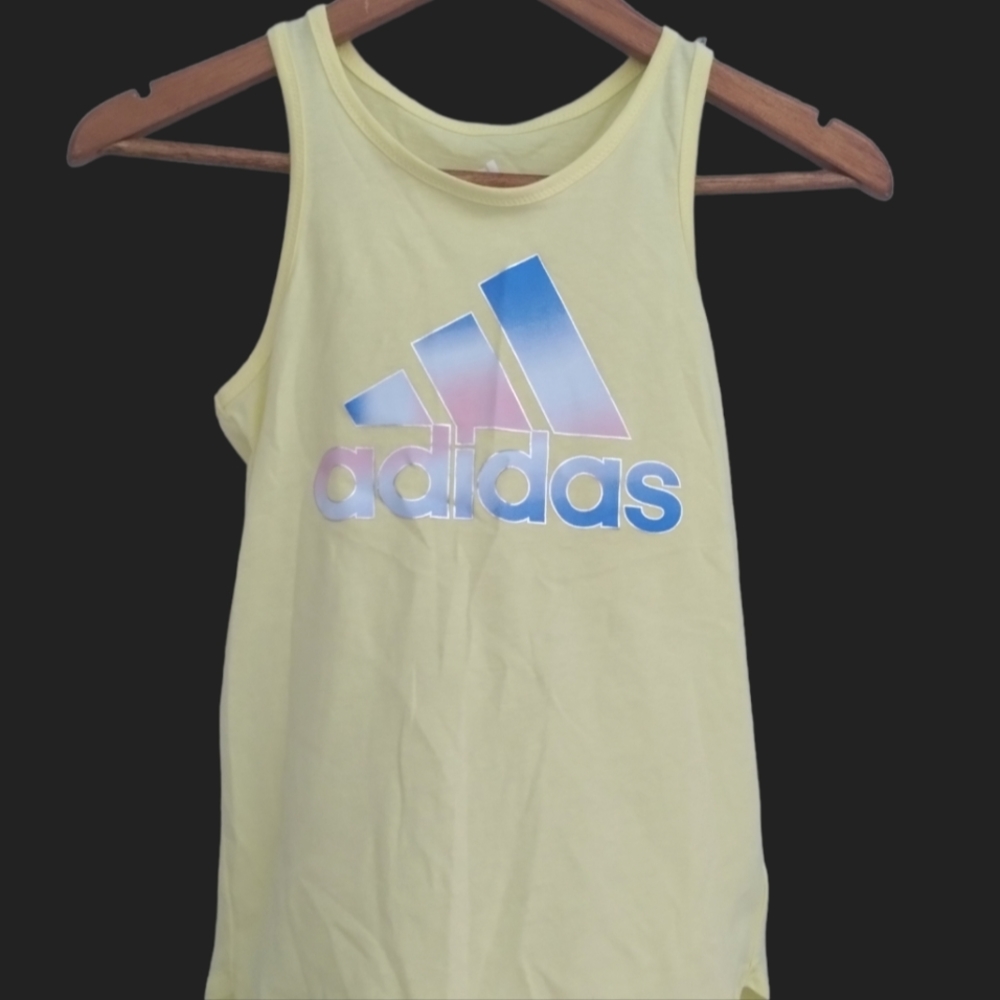 Girls Kids Yellow Adidas Razorback Top shirt